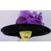 Black Designer Hat-Violet Rose