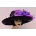 Black Designer Hat-Violet Rose
