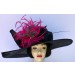 Black-Fuchsia Wide Brim Hat