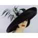 Black Designer Hat-Feathers