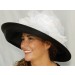 Black Designer Hat-White Rose