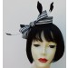 Black White Bow Fascinator-Another view