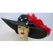 Black Derby Hat - Red Rose