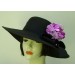 Black 4" Brim Picture Hat/Lavender Hydrangea