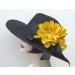 Black 4" Picture/Yellow Poppy/Solid Blk Ribbon