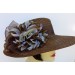 Brown Sheer Dress Hat-Flower