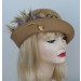 Camel Cloche/ Tan Feathers