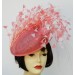 Coral Feather Fascinator