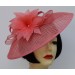 Coral Feather Flower Fascinator