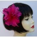 Hot Pink-Black Feather Clip