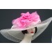 Ivory Soft Sinamay 9" Brim/Pink Rose