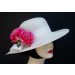 Ivory 4" Sisal Picture/Hot Pink Rose