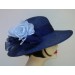 Navy 4" Sisal Picture/Blue Rose