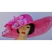 Hot Pink-White Large Brim Hat