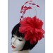 Red Fascinator-Feathers