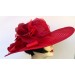 Red Large Brim Hat-Rose