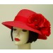 Small Red 3" Brim /Red Rose