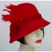 Red Cloche/ Red Feather