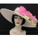 White Lime Pink Derby Hat