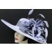 White-Navy Hat-Feather