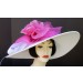 White Hat 6" Brim-Pink Rose